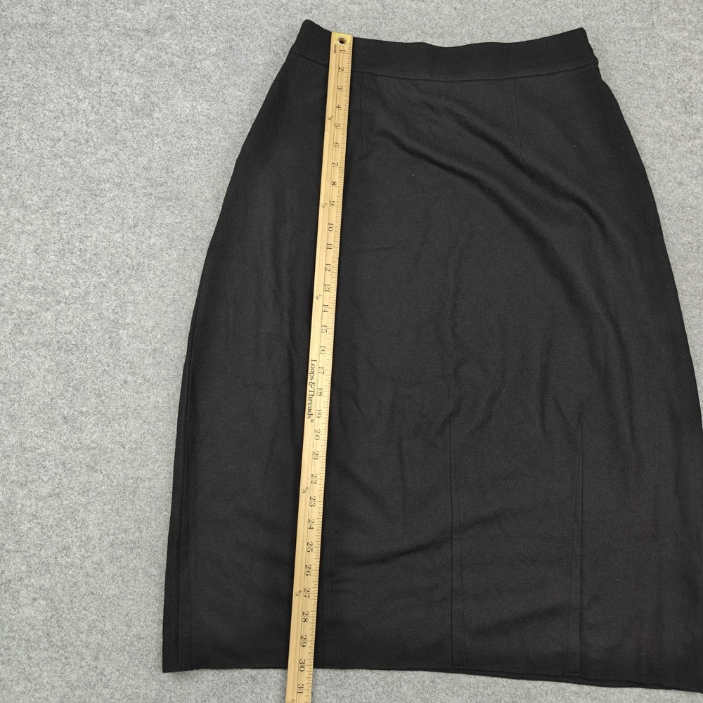 Eileen Fisher Skirt Womens Small Black Wool Knit Midi Pencil Pockets Zip Work - Picture 9 of 11